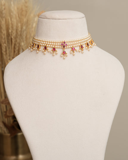 Pearl Kundan Neck Set 111424