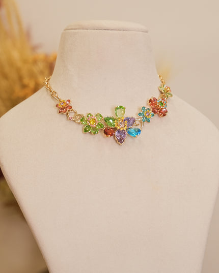 Multicolor Floral Neck Set 111735