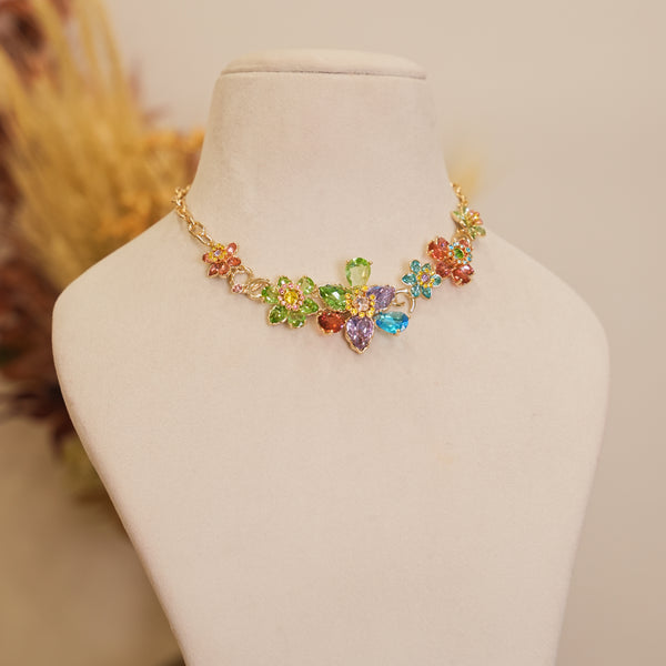 Multicolor Floral Neck Set 111735
