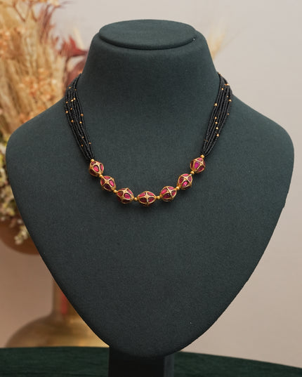 Kundan Black Beads 111808