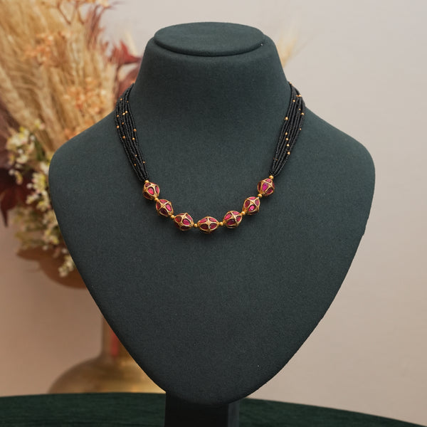 Kundan Black Beads 111808