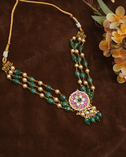 Kundan beads Neckset 112395