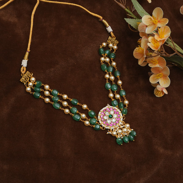 Kundan beads Neckset 112395