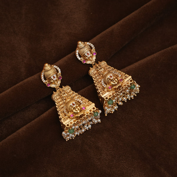 Ear rings with Lord Venkateswara 112543