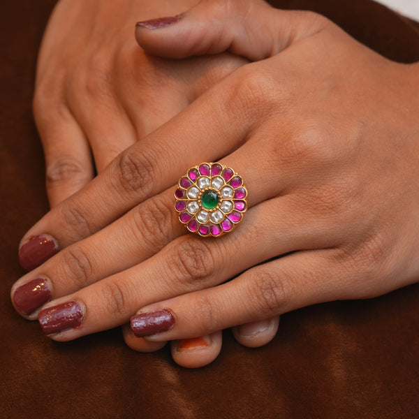Kundan Finger Ring 112614