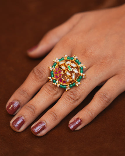 Kundan Finger Ring 112615