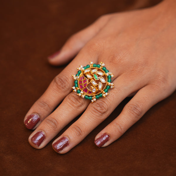 Kundan Finger Ring 112615