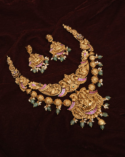 Antique Neckset in combiantion with Kundan stone  112708