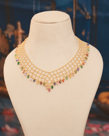 Jali set with colourful beads 112916