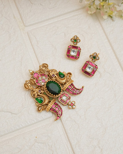 Kundan Pendent set 112950
