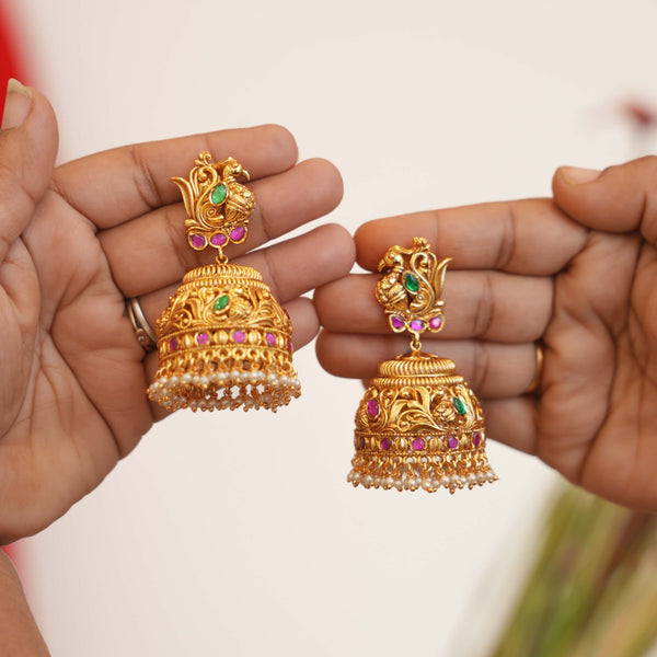 Earrings with peacock style 113450