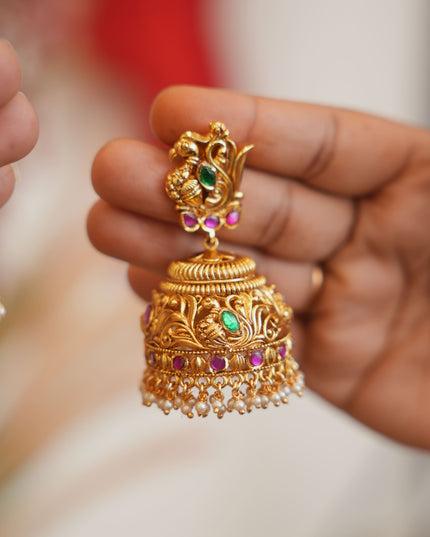 Earrings with peacock style 113450