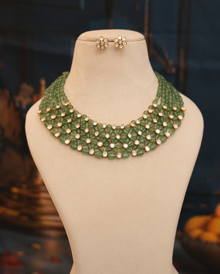 Moissanite beads neck set 112439