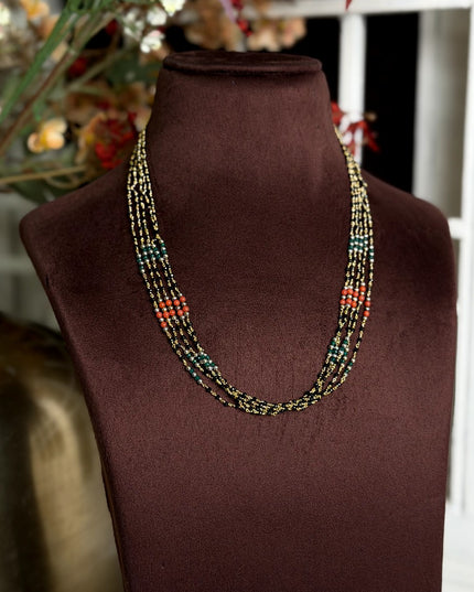 92.5 Silver Black Beads(5lines)(16incs) 110232