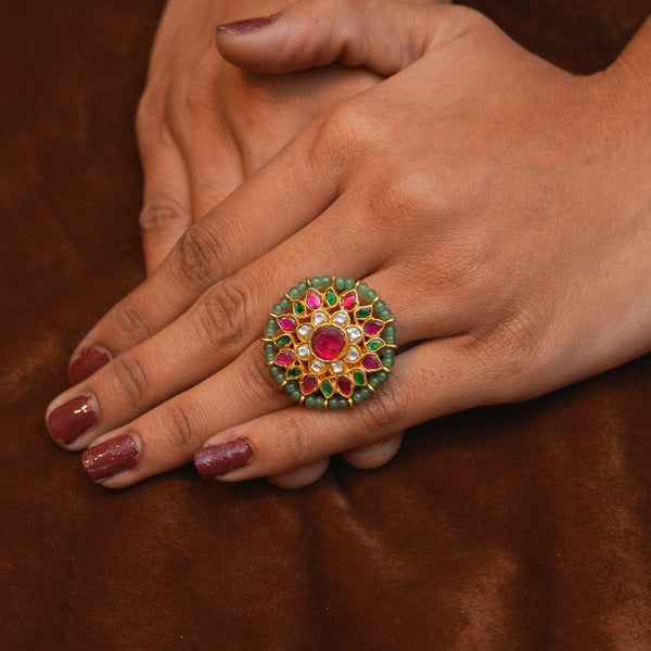 Kundan Finger Ring 112404