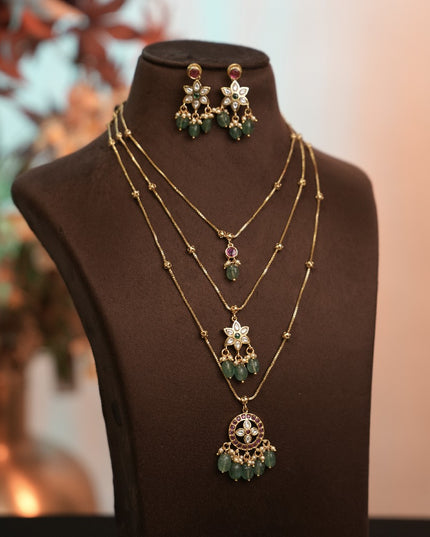 Kundan Long Neck Set 110799