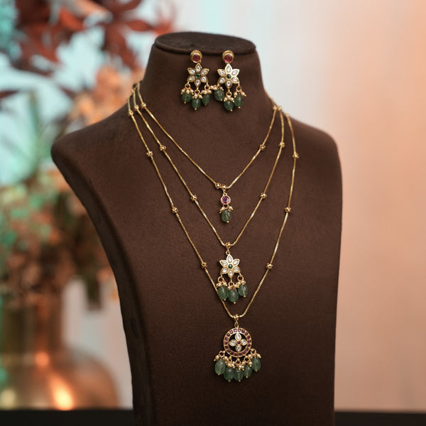 Kundan Long Neck Set 110799