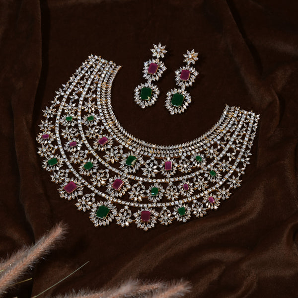 pink and dark green