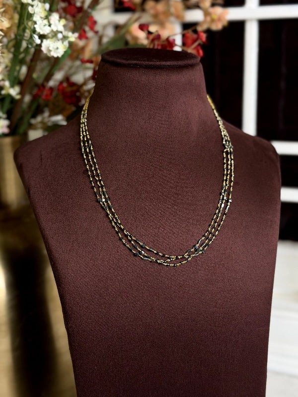 92.5 Silver Black Beads(16incs)110225