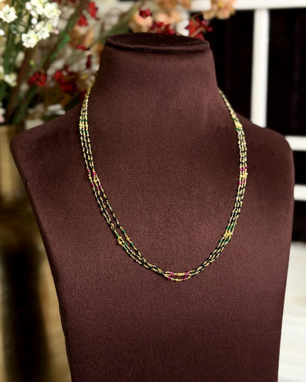 92.5 Silver Black Beads(16incs)110224