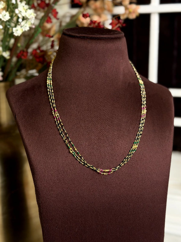 92.5 Silver Black Beads(16incs)110224