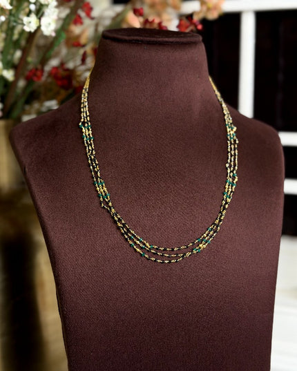 92.5 SILVER Black Beads(16incs) 110223