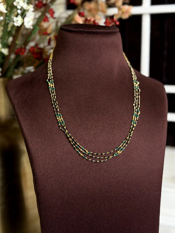 92.5 SILVER Black Beads(16incs) 110223